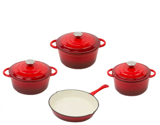 Juego de Cocina de Hierro Esmaltado: Sartén y Olla para Guisos - Image 4