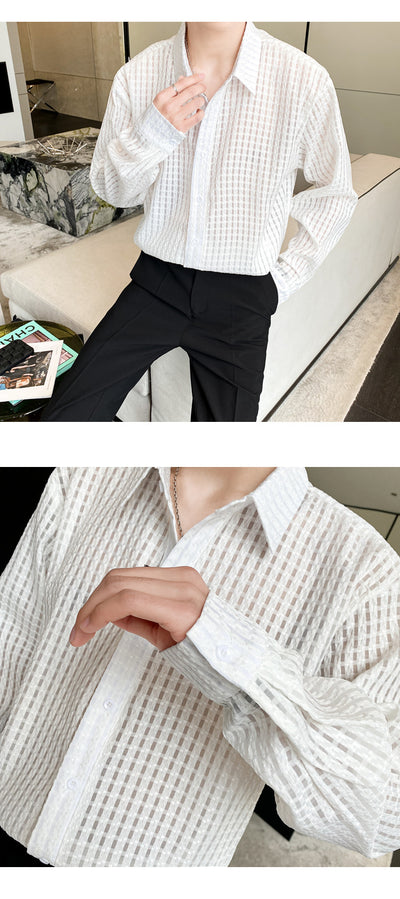 Camisa Cuadrillé Blanca con Drapeado Suelto - Image 14