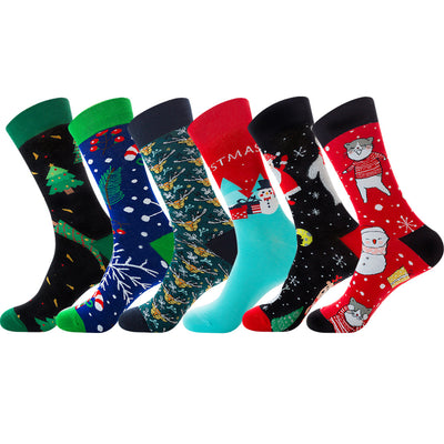 Calcetines Navideños para Hombre - Diseño Alce y Papá Noel en Algodón Premium - Image 4