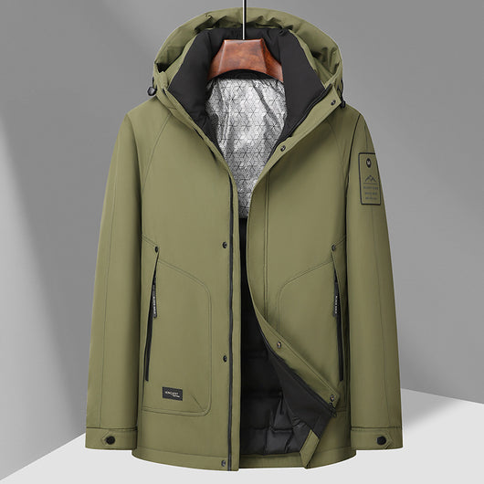 Chaqueta Impermeable con Capucha de Plumón de Pato Blanco - Image 8
