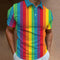 Playera Casual de Verano para Hombre con Estampado 3D Arcoíris