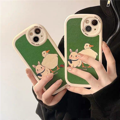 Funda Móvil con Diseño Adorable de Pato y Conejo - Image 7