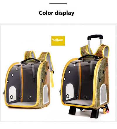 Mochila Transportadora Transparente Plegable para Perros Pequeños con Bolsillo Pañales - Image 30