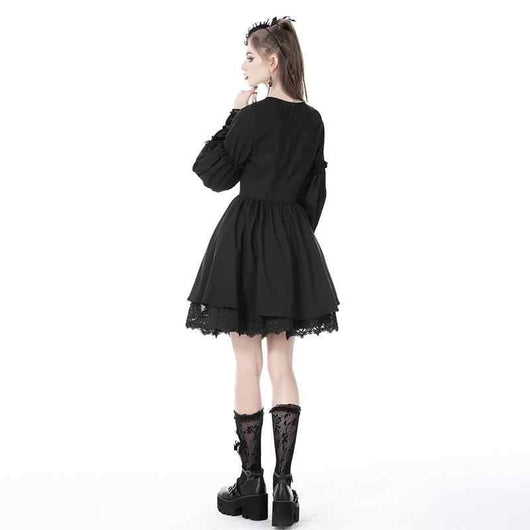 Vestido Gótico Muñeca con Cuello Ataúd - Image 4