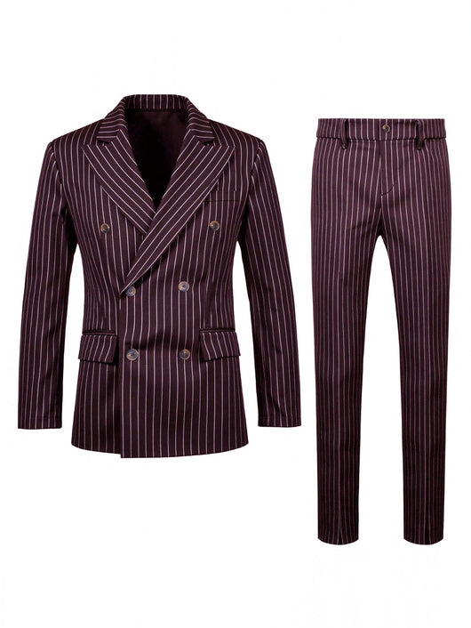 Conjunto de Traje Ejecutivo a Rayas para Hombre - Image 32