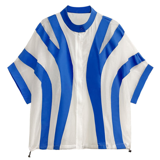 Chaqueta Retro Hong Kong Contraste de Colores Cuello Solapa Suelta Estilo Urbano - Image 4