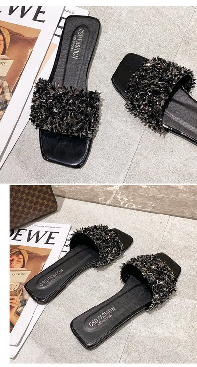 Sandalias de Playa Plus Size con Strass para Mujer - Image 15