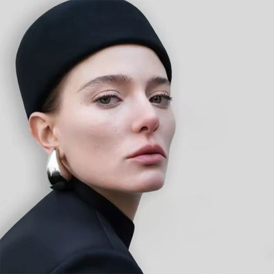 Boina Francesa Elegante de Fieltro Oscuro para Mujer - Image 11