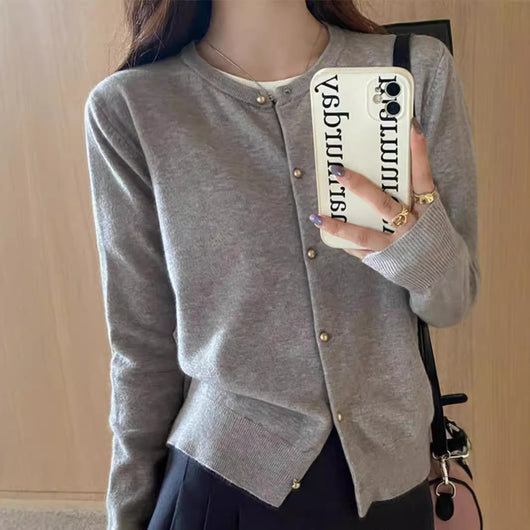 Cardigan Tejido Gris para Mujer - Abrigo Suéter Premium Otoño - Image 18
