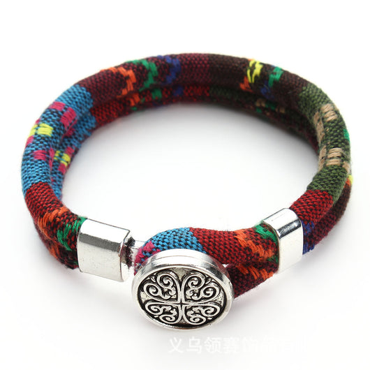 Pulsera de Cuero y Algodón Artesanal - Image 14