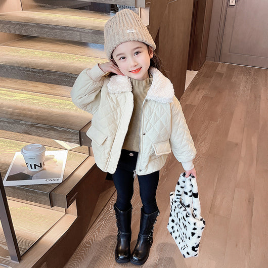 Chaqueta Casual de Invierno para Niñas con Cuello Polo Cálido - Image 13