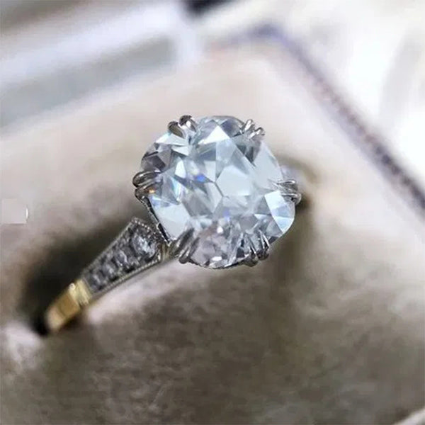 Anillo de Mujer Chapado en Latón Bicolor con Circón