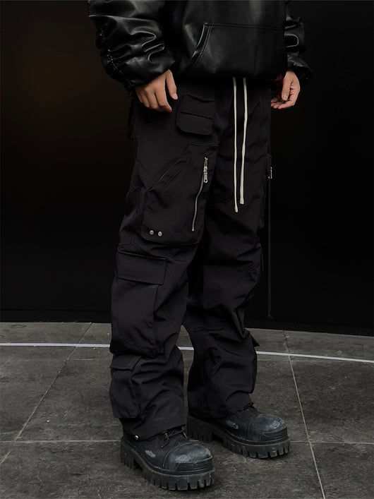 Pantalones Rectos Holgados Negros para Hombre - Image 2