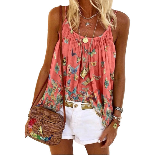 Blusa Camiseta Estampado Mariposas Talla Grande Suelta y Cómoda - Image 4