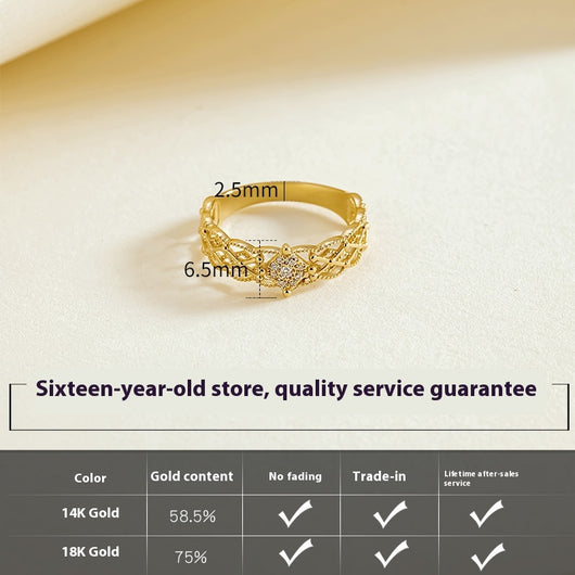 Anillo de Lujo Ligero Jinrege 18K Versión Ancha - Elegancia Sofisticada - Image 8