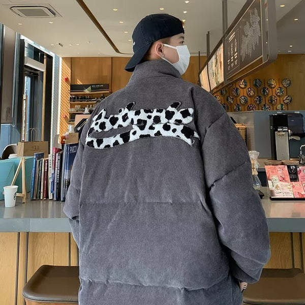 Abrigo Hombre Retro Oversized con Cuello Alto Reforzado