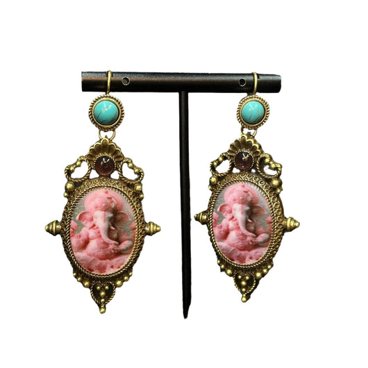 Aretes de Botón Elefante Retro Industrial Vintage - Image 5