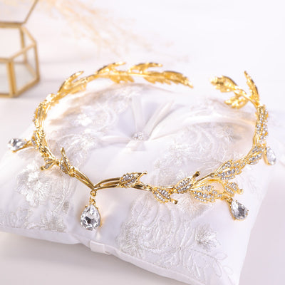 Corona Dorada para Novia - Diadema de Boda Elegante