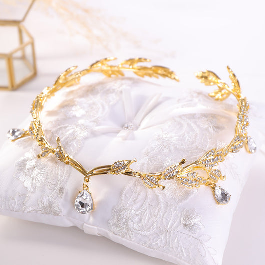 Corona Dorada para Novia - Diadema de Boda Elegante