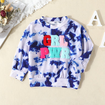 Blusa Tie-Dye Bicolor de Manga Larga para Niñas - Estilo Europeo Moderno - Image 8