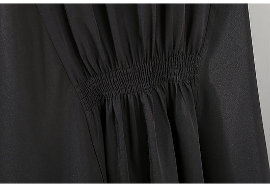 Abrigo Trench Coat Negro Entallado de Manga Larga para Mujer - Image 15