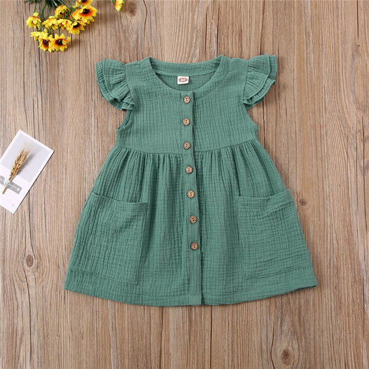Vestido de Algodón Manga Corta para Niñas - Image 7