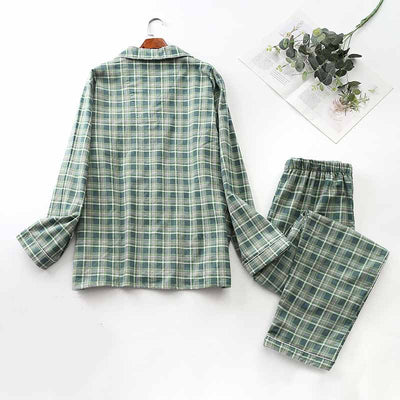 Pijama de Franela Cuadriculada con Pantalón Largo - Image 18