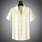 Camisa Jacquard Tejida Premium para Hombre, Manga Corta