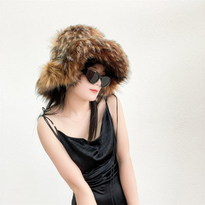 Gorro Punk de Piel de Mapache Grueso - Abrigo Ecológico para Otoño e Invierno - Image 41