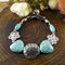Pulsera de Piedras Naturales con Corazones de Plata Tibet - Energía y Estilo