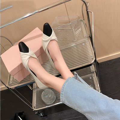 Zapatos Mary Jane Bicolor con Tacón Bajo - Estilo Femenino y Elegante - Image 2