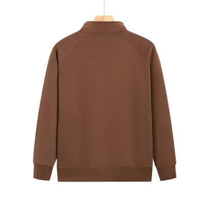 Purple full-zip jacket with a stand-up collar, raglan sleeves, and front pockets, displayed on a hanger. - Image 36