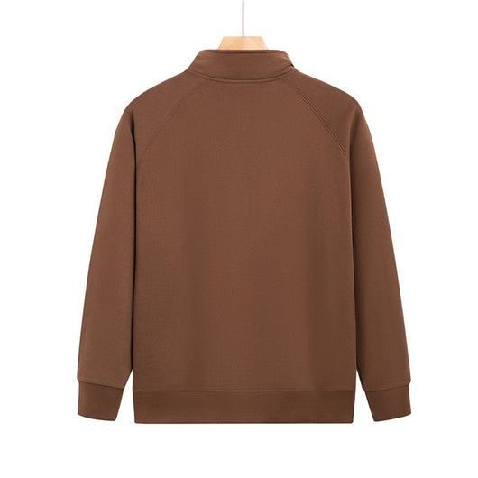 Purple full-zip jacket with a stand-up collar, raglan sleeves, and front pockets, displayed on a hanger. - Image 36