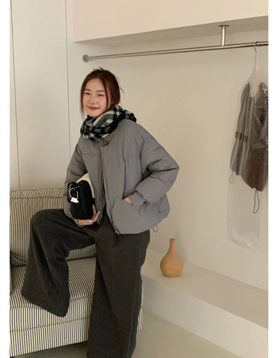 Chaqueta Acolchada Gris Corta para Mujer Talla Grande - Image 21