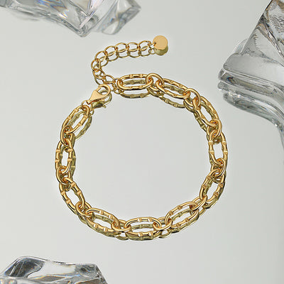 Joyas de Plata Esterlina Mujer Estilo Hip Hop Dorado - Image 6