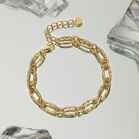 Joyas de Plata Esterlina Mujer Estilo Hip Hop Dorado - Image 6