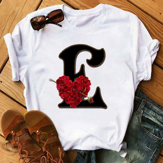 Playera Casual Estampado Alfabeto Inglés Rosa para Estudiantes - Image 10