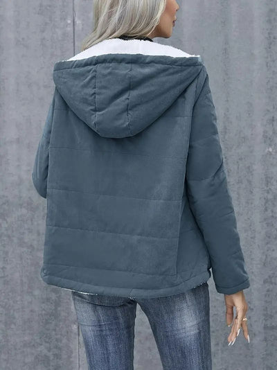 Abrigo de Invierno con Forro Polar y Capucha - Estilo Preppy Elegante para Mujer - Image 7