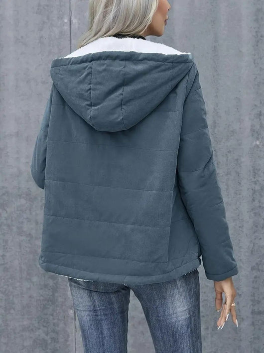 Abrigo de Invierno con Forro Polar y Capucha - Estilo Preppy Elegante para Mujer - Image 7