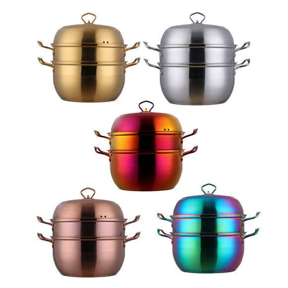 Olla Multiusos de Acero Inoxidable con Capas de Color - Dual para Sopas y Guisos