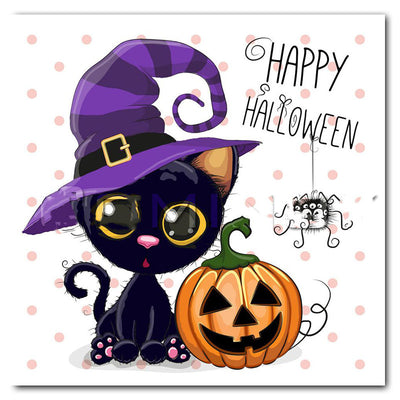 Pintura de Diamantes Gato Halloween Cuadrado - Arte Relajante y Decorativo - Image 12