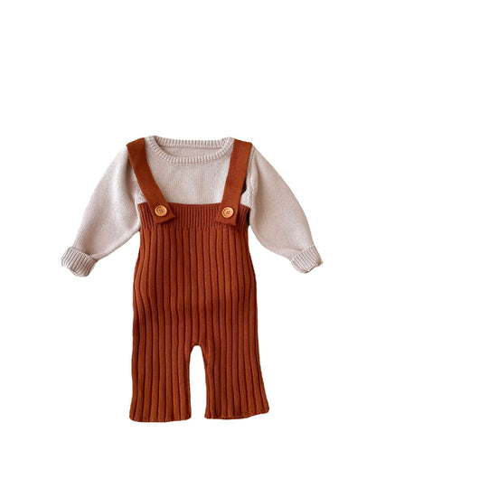 Pantalón Infantil de Cintura Alta con Tirantes y Pierna Ancha - Image 11