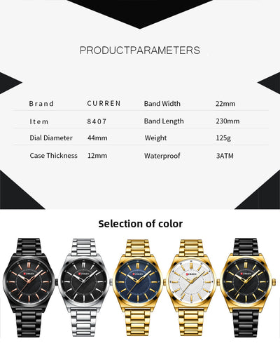 Reloj Empresarial Impermeable para Hombre con Cierre de Barra - Image 11