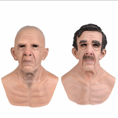 Máscara de Cabeza Calva de Abuelo - Cobertura Látex Realista - Image 12