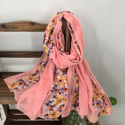 Pañuelo Bordado de Algodón y Lino - Image 7