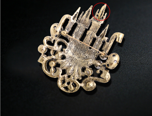Broche Castillo Europeo Retro con Cristales de Diamante - Image 11