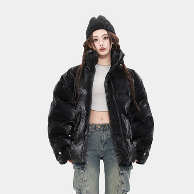 Chaqueta Térmica Acolchada con Cuello Alto para Mujer