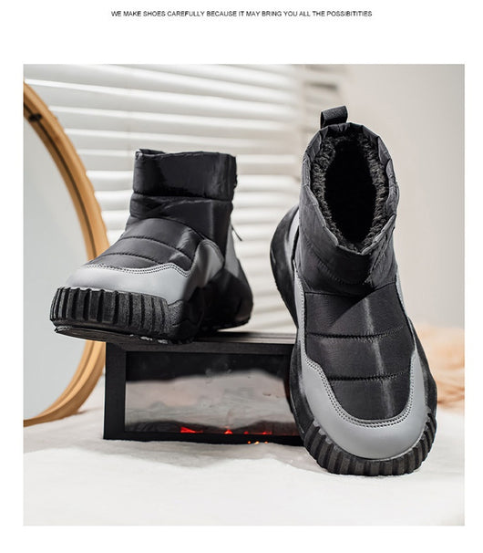 Botas Casuales de Algodón Cálidas para Hombre - Botines Estilo Mid-Top - Image 11