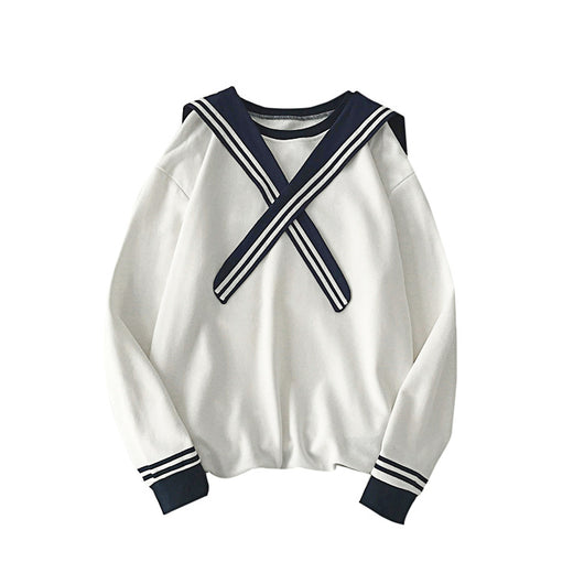 Sudadera con Capucha Retro Azul Marino - Estilo Coreano para Hombre