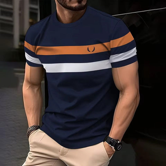 Camiseta Manga Corta Hombre Transpirable Cuello Redondo Ajuste Relajado